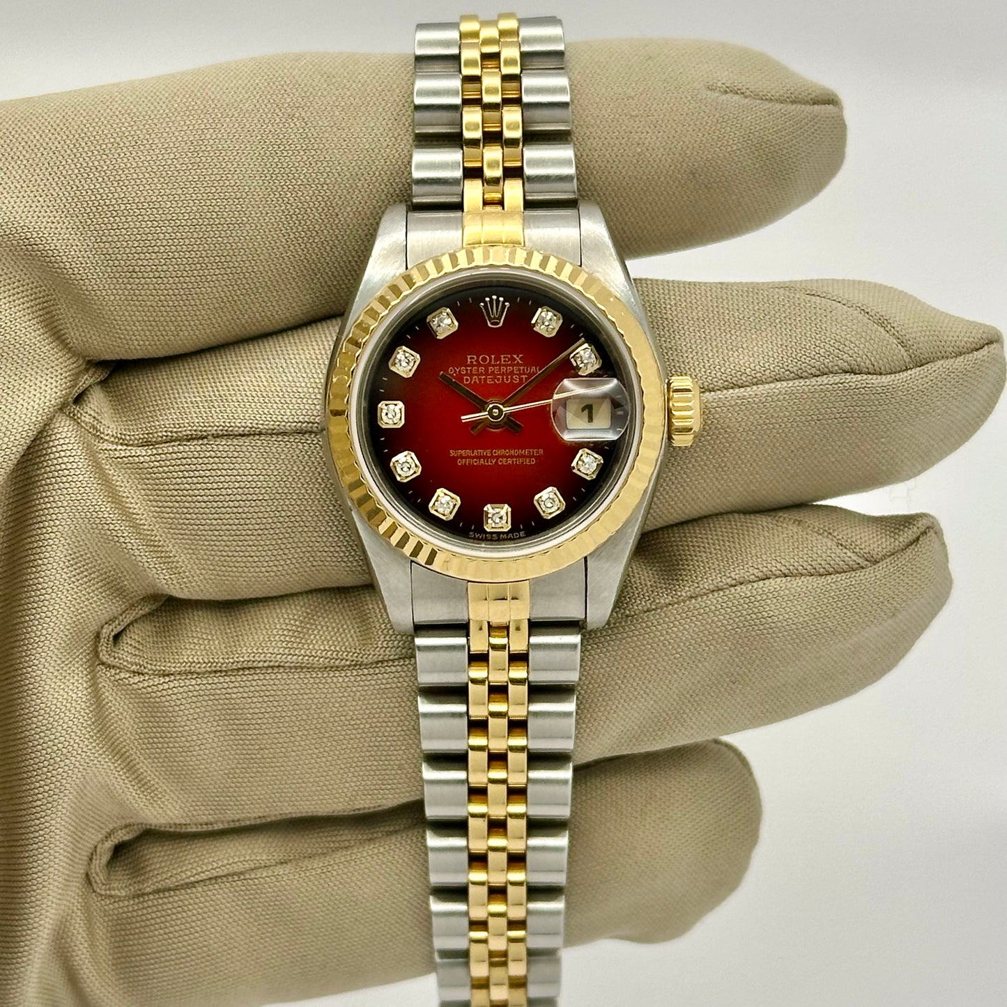 Lady-Datejust 26 Red Vignette Big Diamond Ref 79173 2002