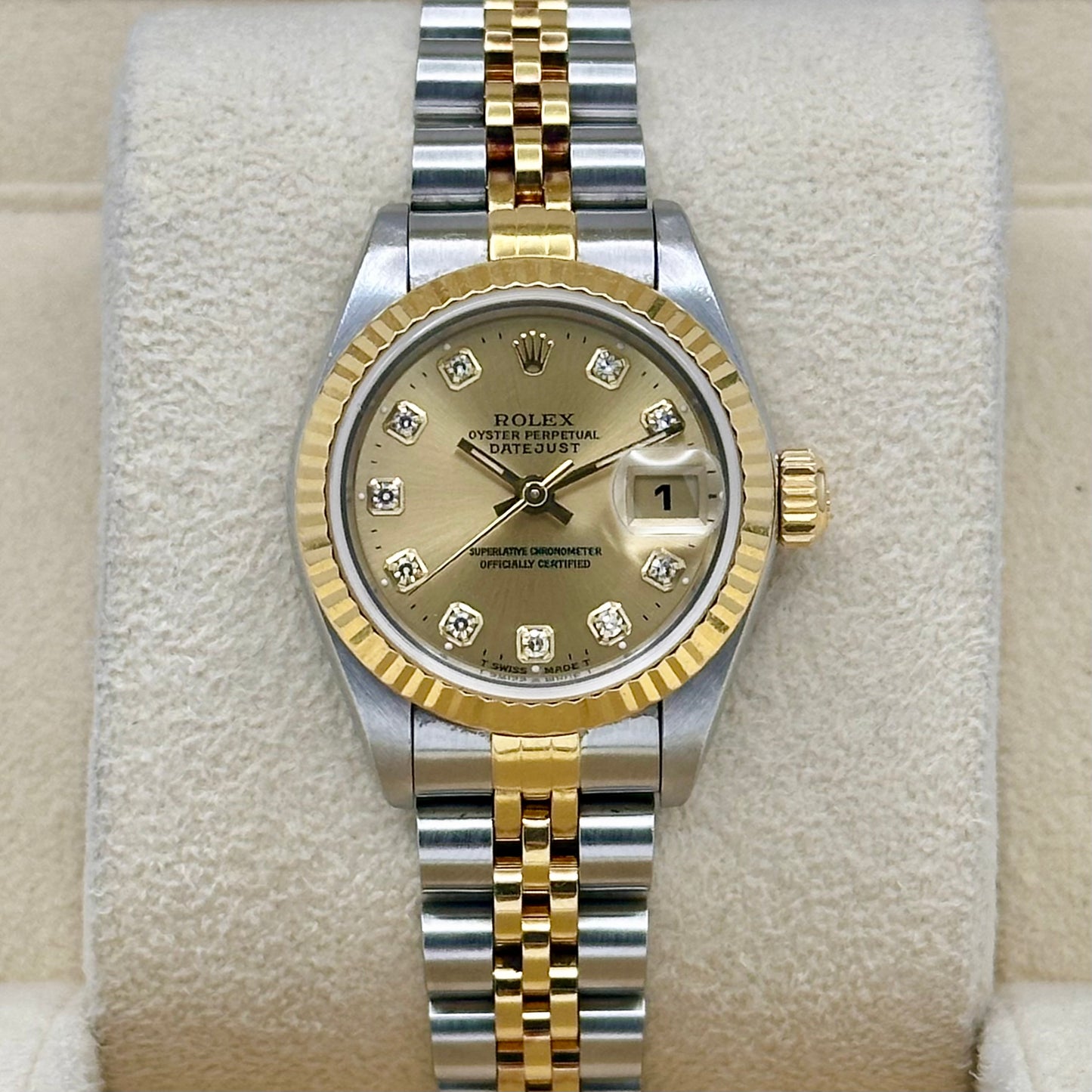 Lady-Datejust 26 Champagne Big Diamond Ref 69173 1995