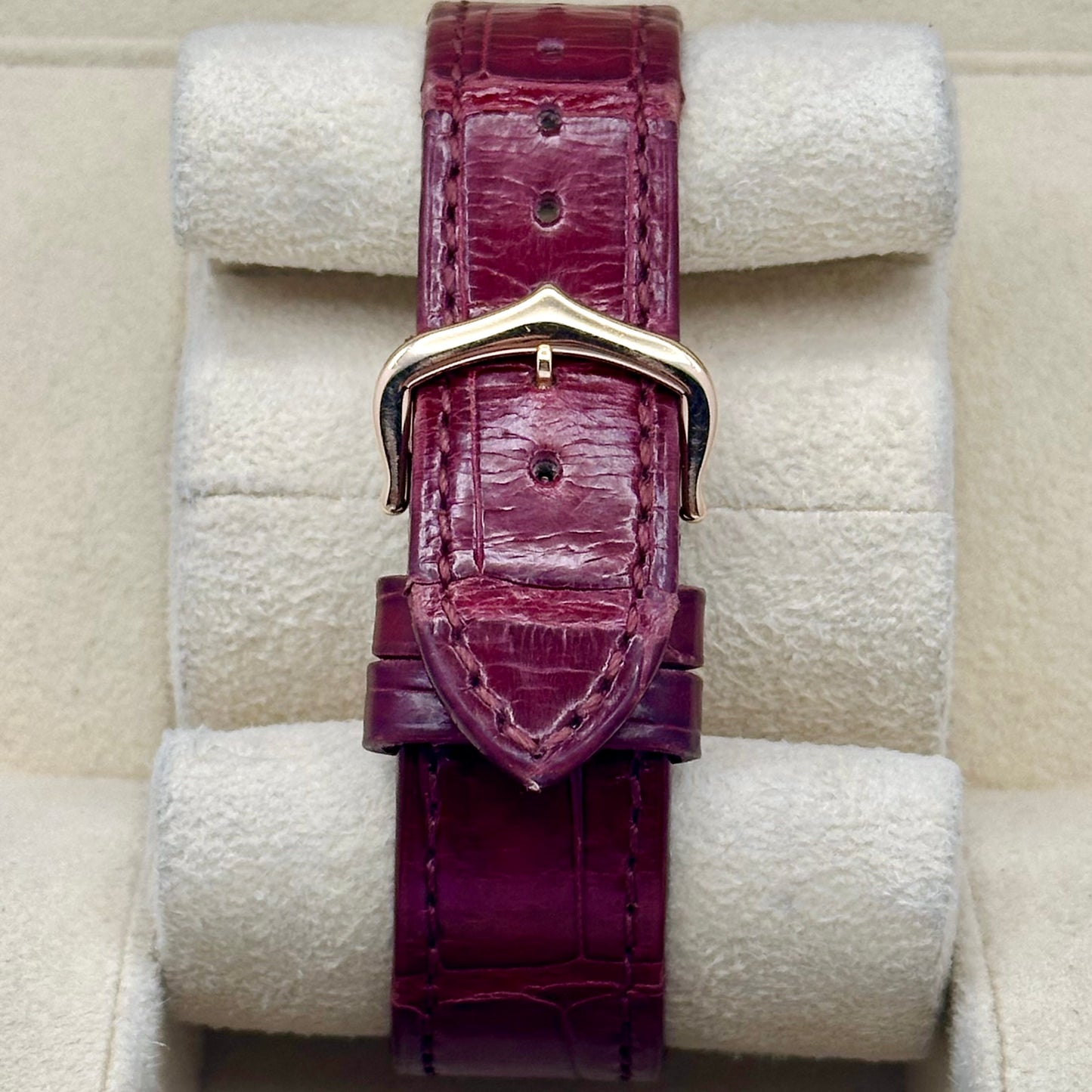 Tank Anglaise 18K Rose Gold Silver Guilloché Diamond Dial Ref WJTA0007