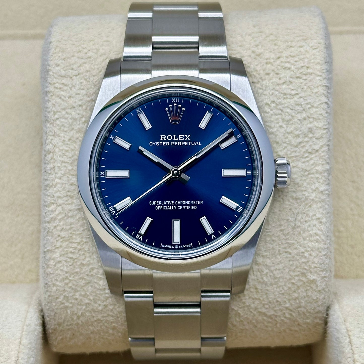 Oyster Perpetual 34 Sunburst Blue Dial Ref 124200 2022