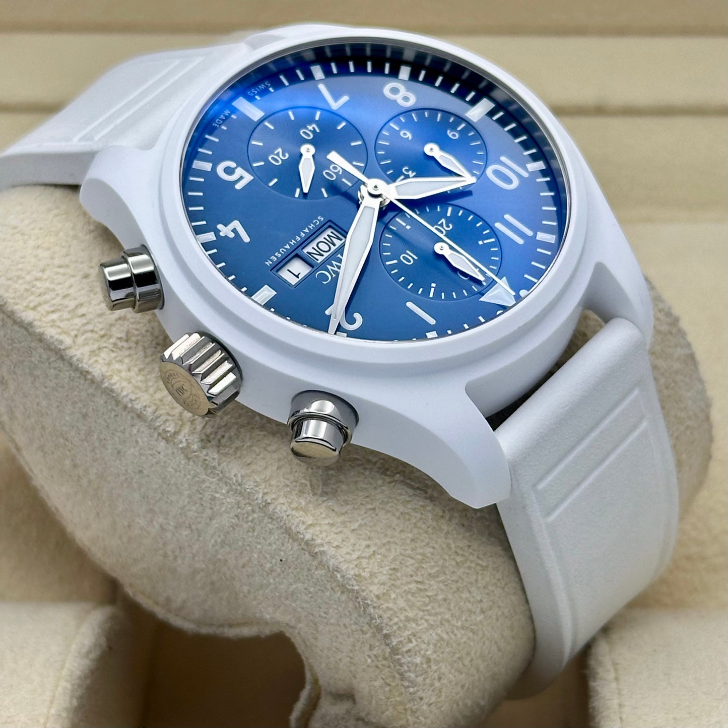 Pilot Chronograph Le Petit White Ceramic Blue Ref IW389410 2026
