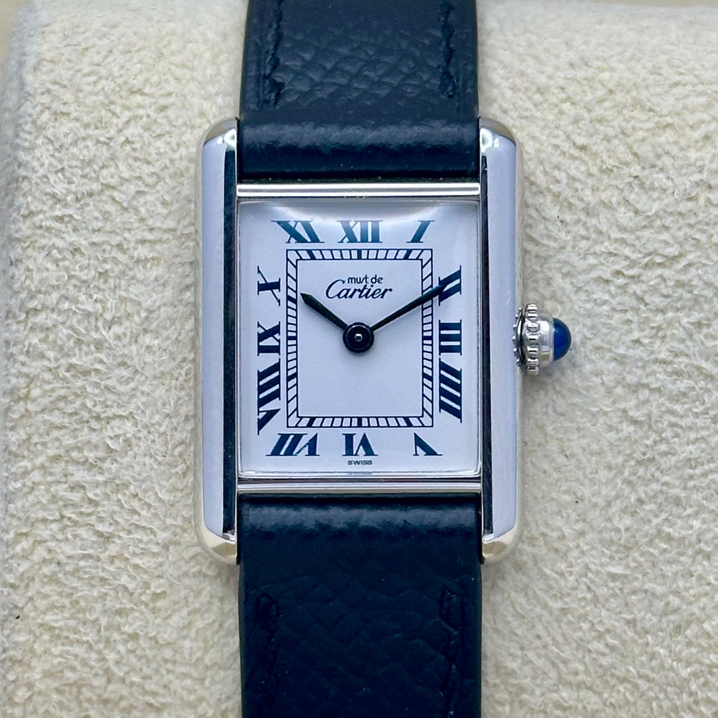 Tank Must De Cartier Small White Romans Ref 6057002