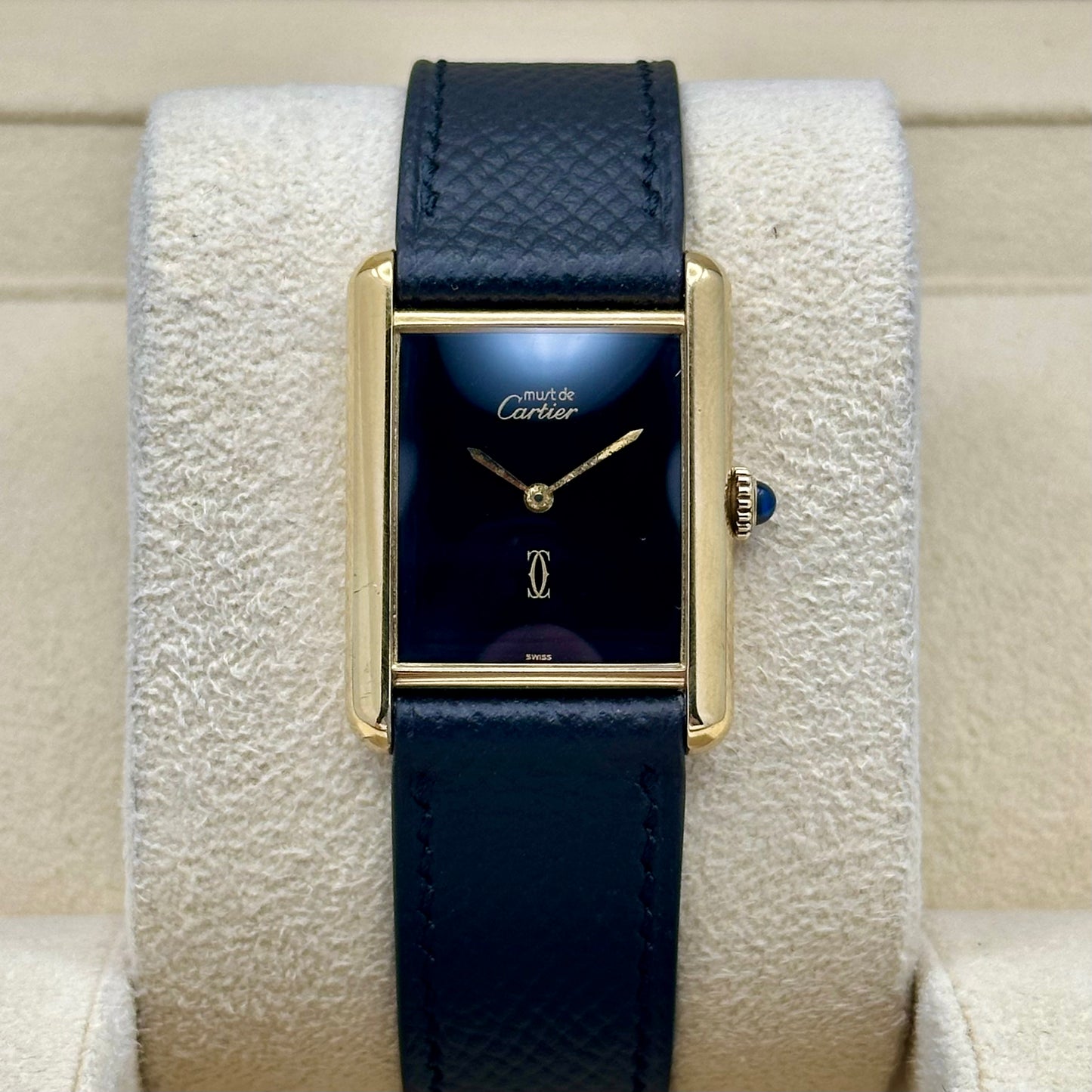 Tank Must De Cartier Large Black Dial Manual Winding