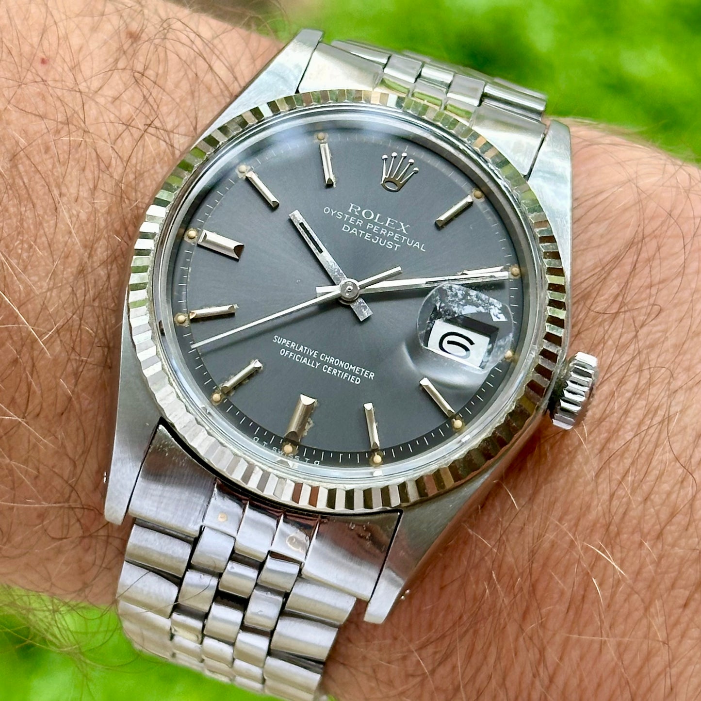 Datejust 36 Ghost Grey Sigma 18K White Gold Ref 1601 1974
