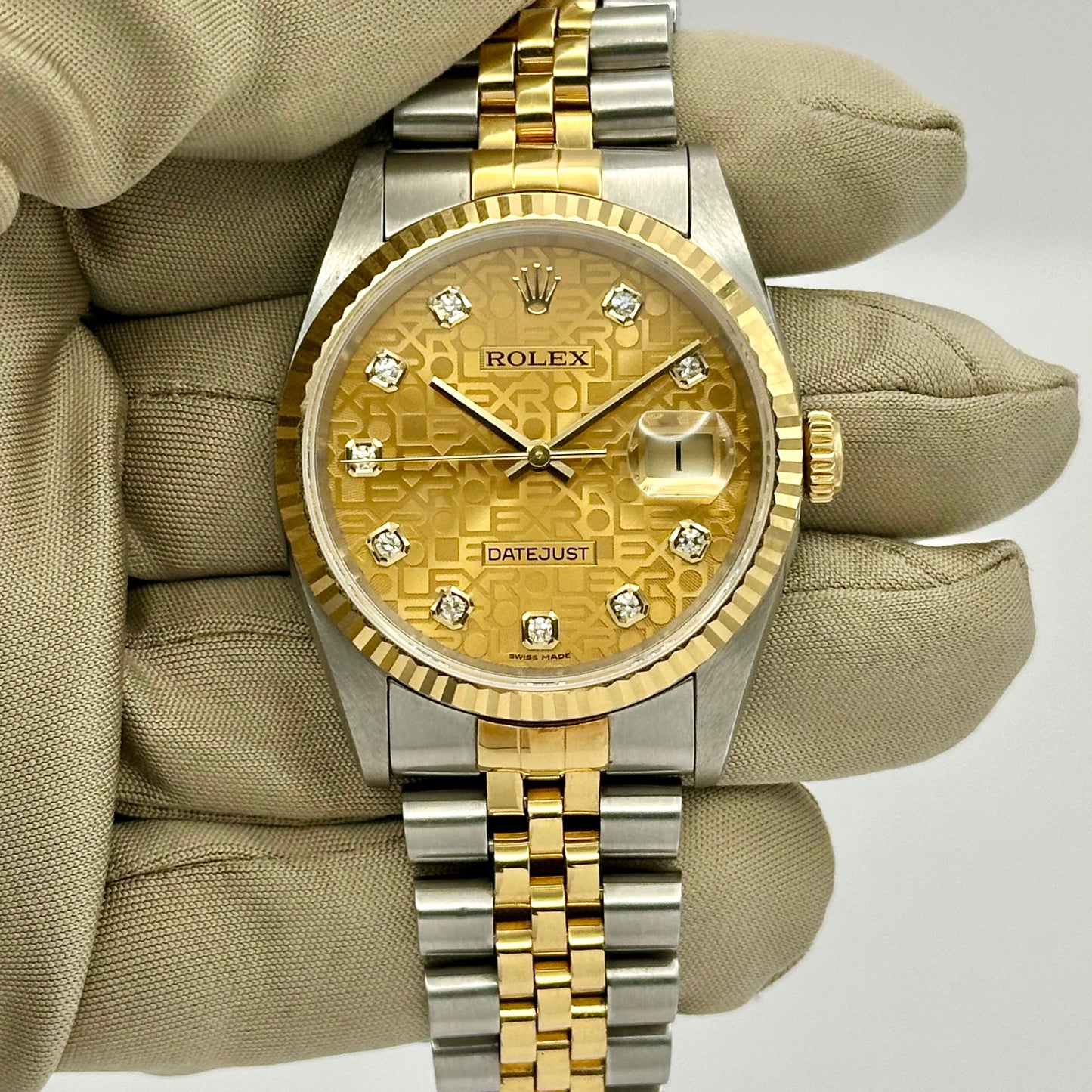 Datejust 36 Anniversary Champagne Diamond Ref 16233 1998