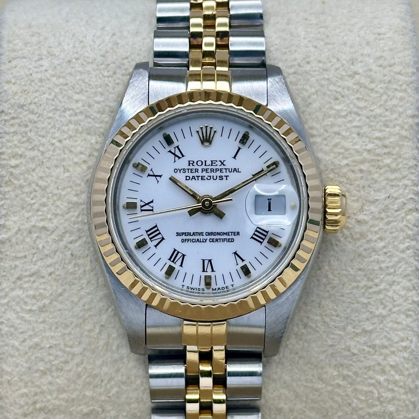 Lady-Datejust 26 18K Yellow Gold White Buckley Ref 69173 1987