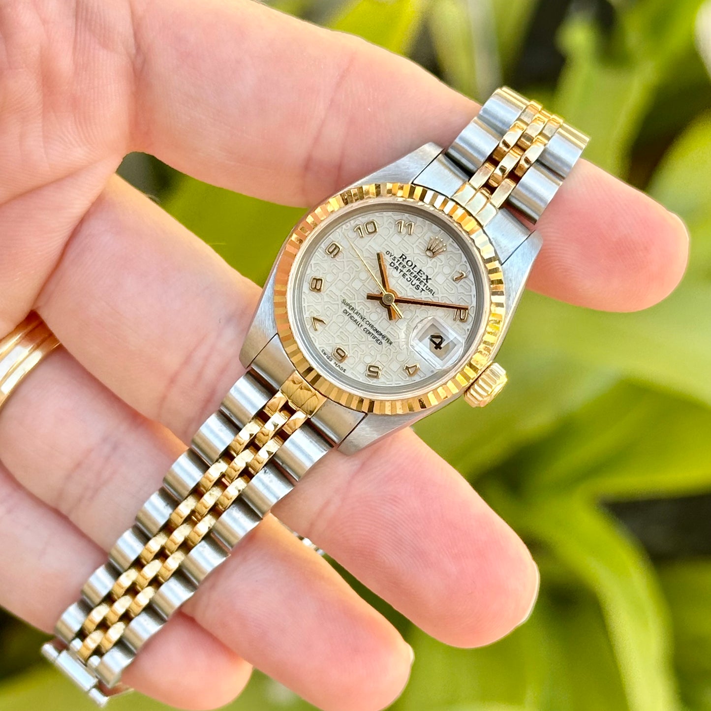 Lady-Datejust 26 Two Tone Ivory Arabic Ref 69173 1995