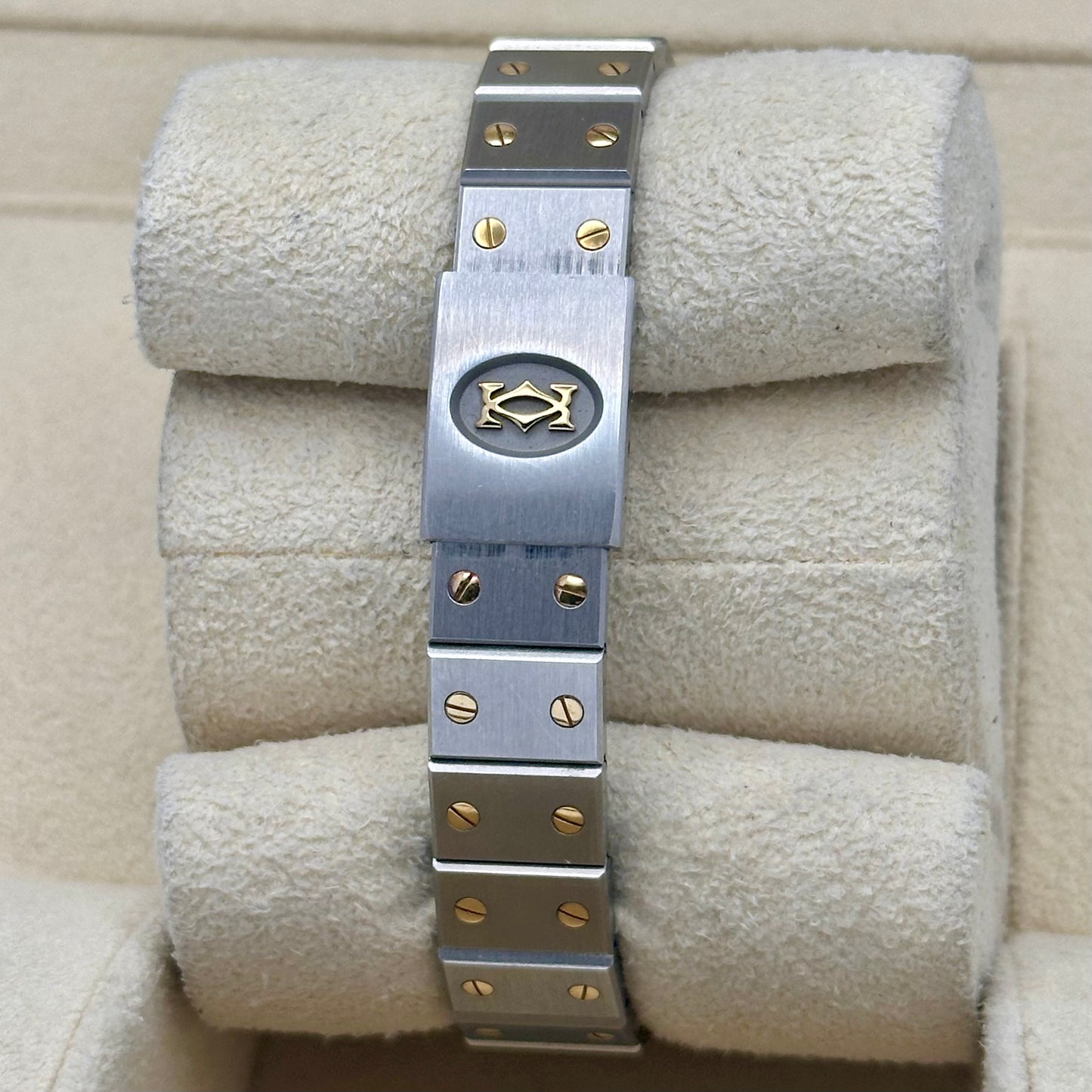 Santos Octagon Small White Romans 18K Yellow Gold Two Tone Ref 187903 1990