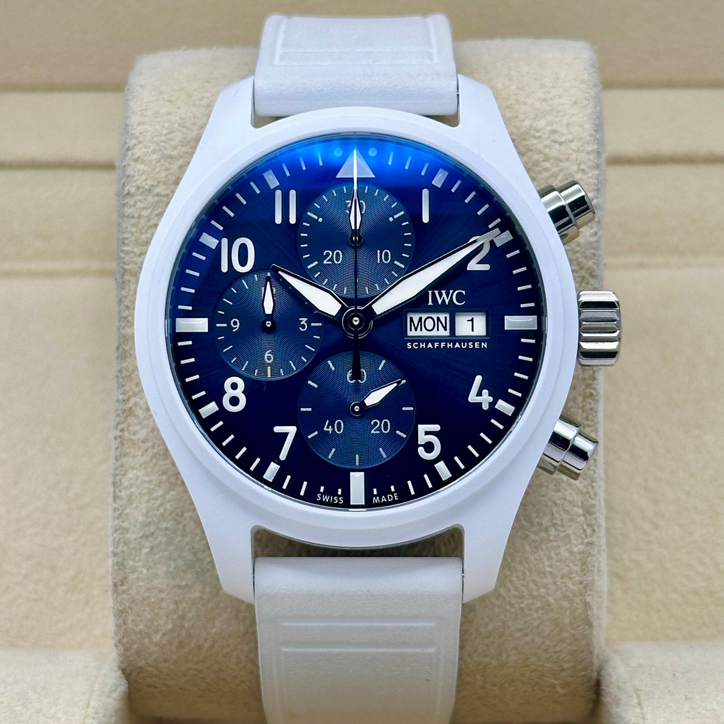 Pilot Chronograph Le Petit White Ceramic Blue Ref IW389410 2026