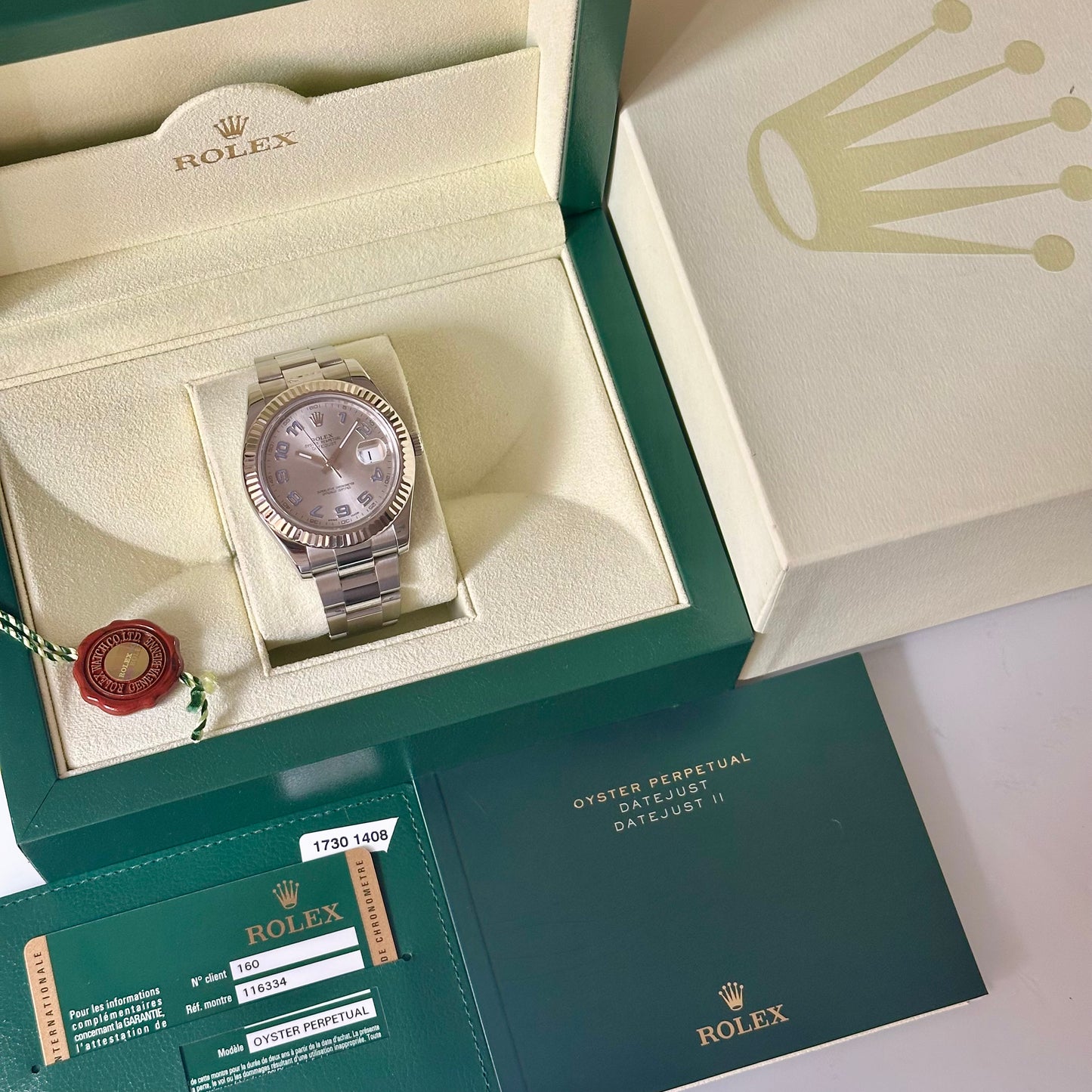 Datejust 41 II Rhodium Arabic Dial Ref 116334 2014
