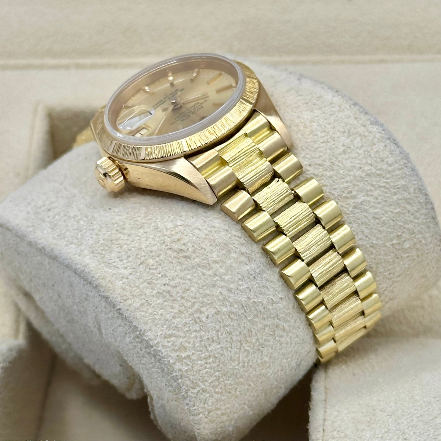 Lady-Datejust 26 Champagne Bark President 18K Yellow Gold Ref 69278