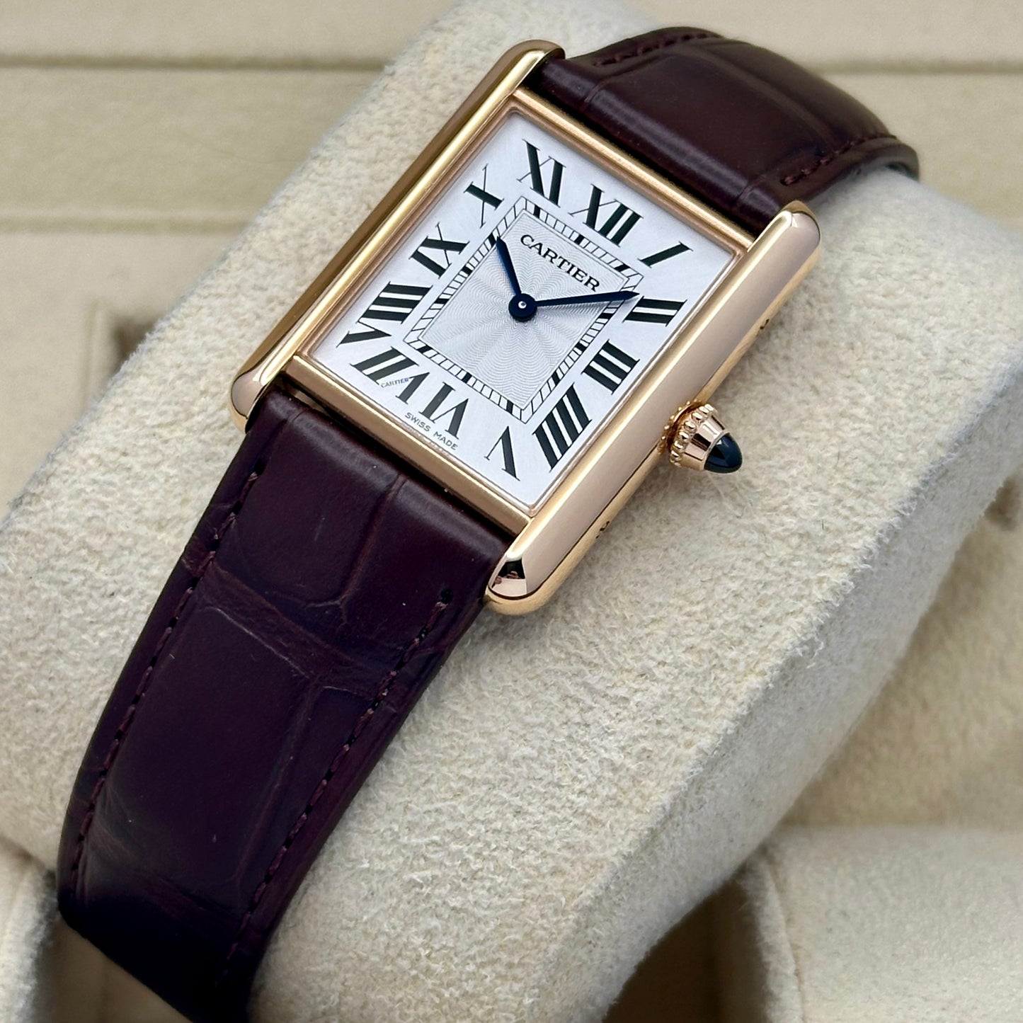 Tank Louis Cartier White Guilloché Romans 18K Rose Gold Ref WGTA0011 2025