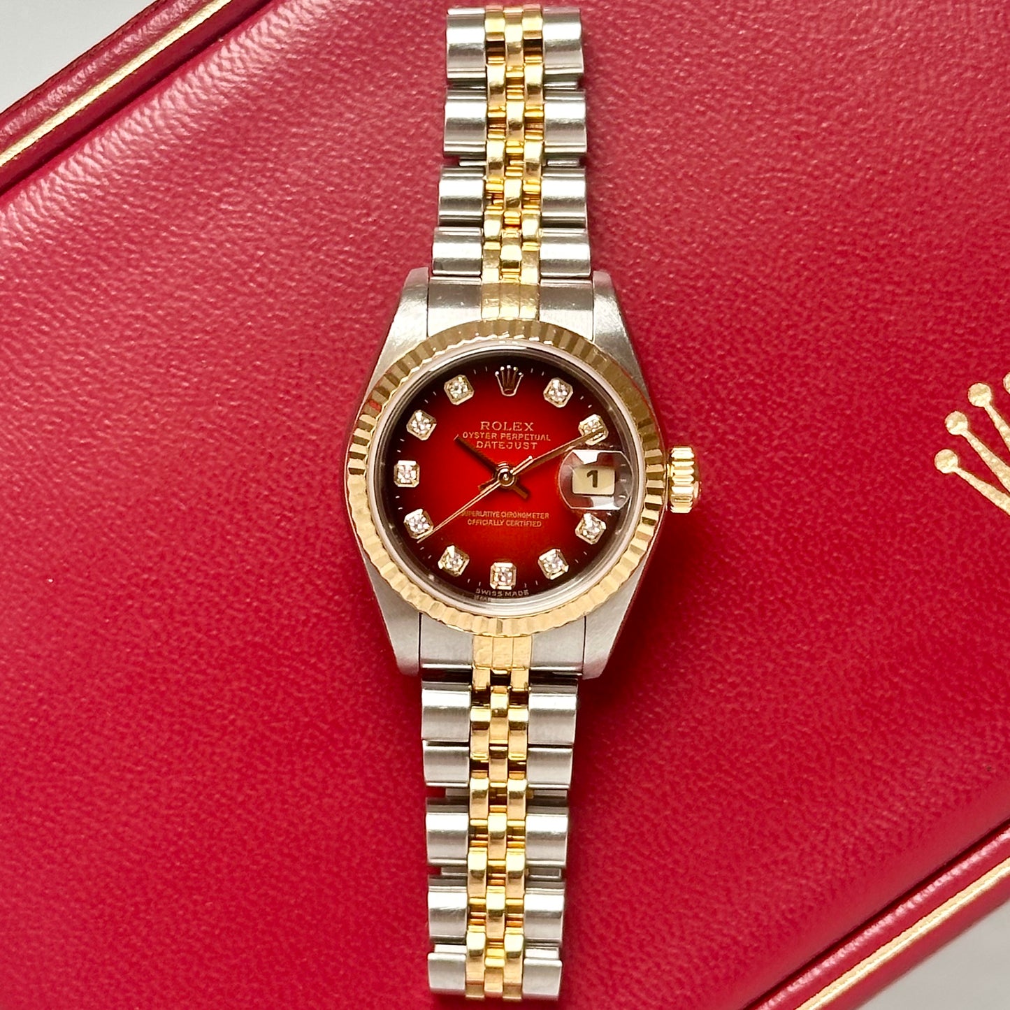 Lady-Datejust 26 Red Vignette Big Diamond Ref 79173 2002