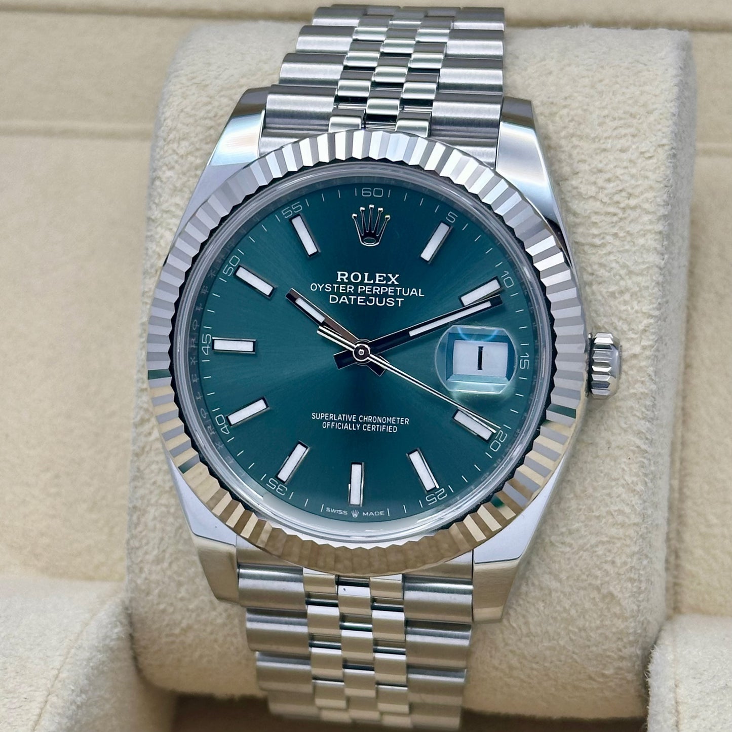 Datejust 41 Mint Green 18K White Gold Ref 126334 2025