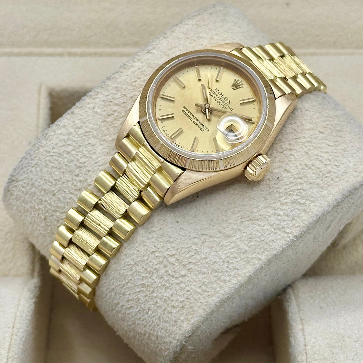 Lady-Datejust 26 Champagne Bark President 18K Yellow Gold Ref 69278