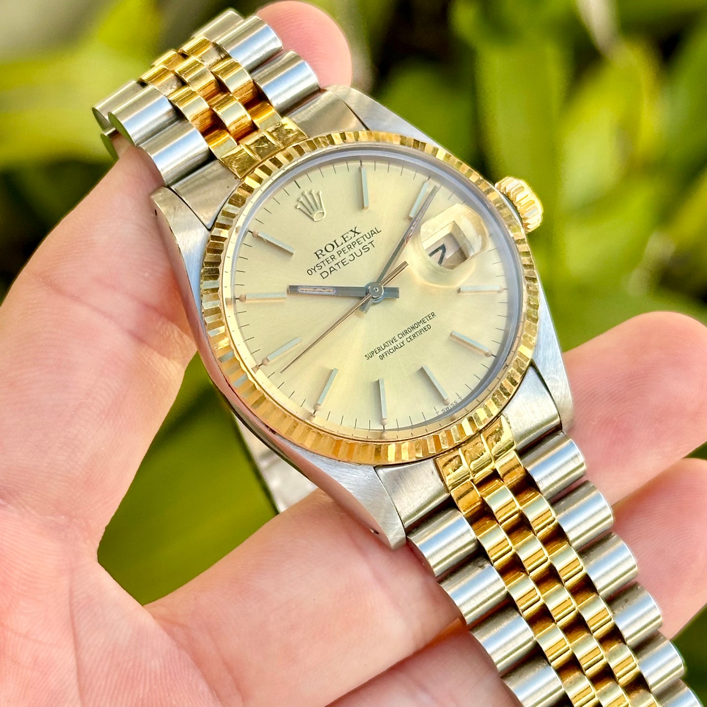 Datejust 36 Champagne Two Tone Ref 16013 1986