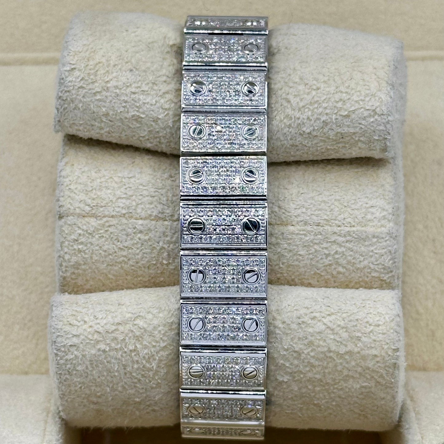 Santos Galbée Small Custom Diamond Set Ref 1565