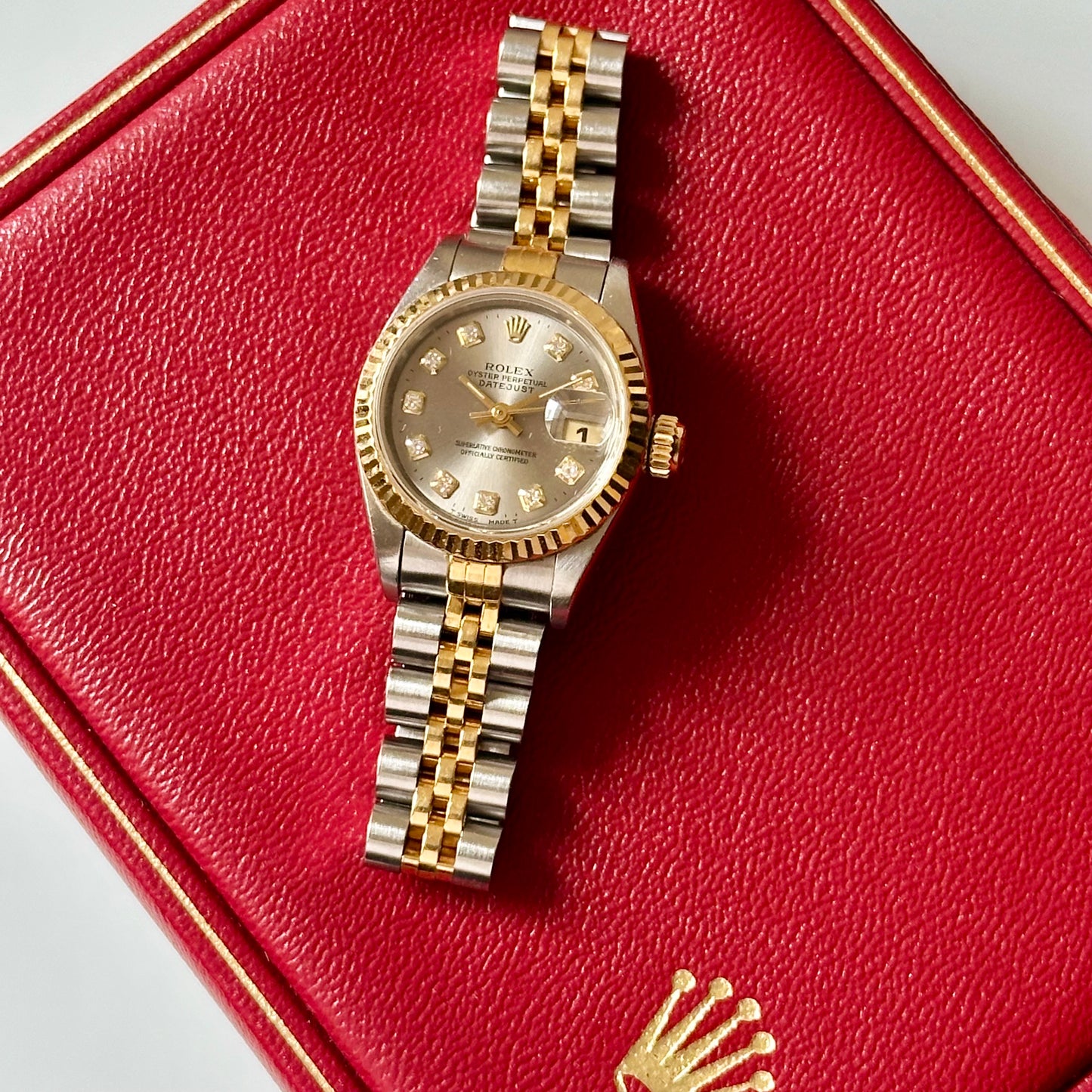 Lady-Datejust 26 18K Yellow Gold Grey Big Diamond Ref 69173