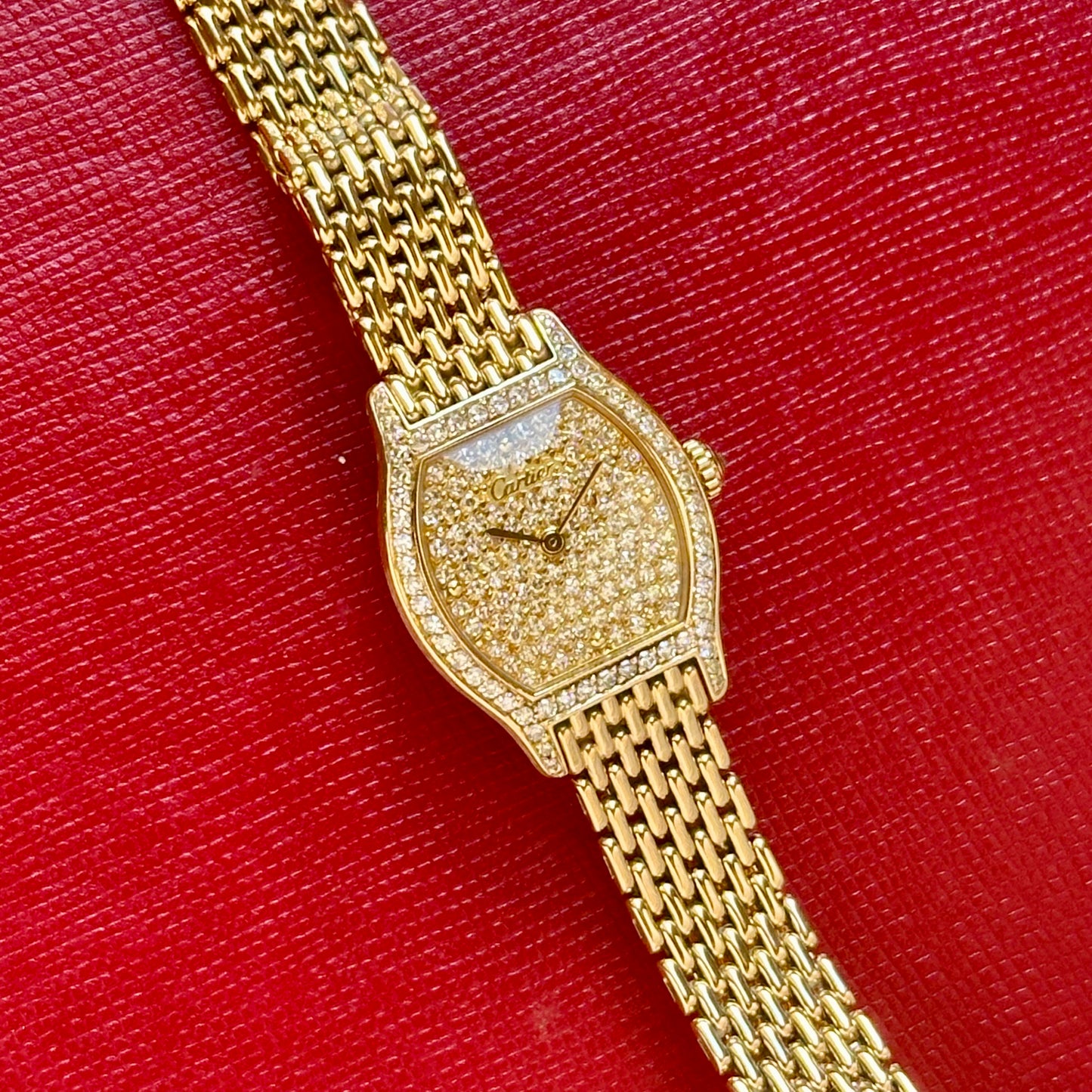 Tortue Pave Diamond 18K Yellow Gold Ref 66036 1991