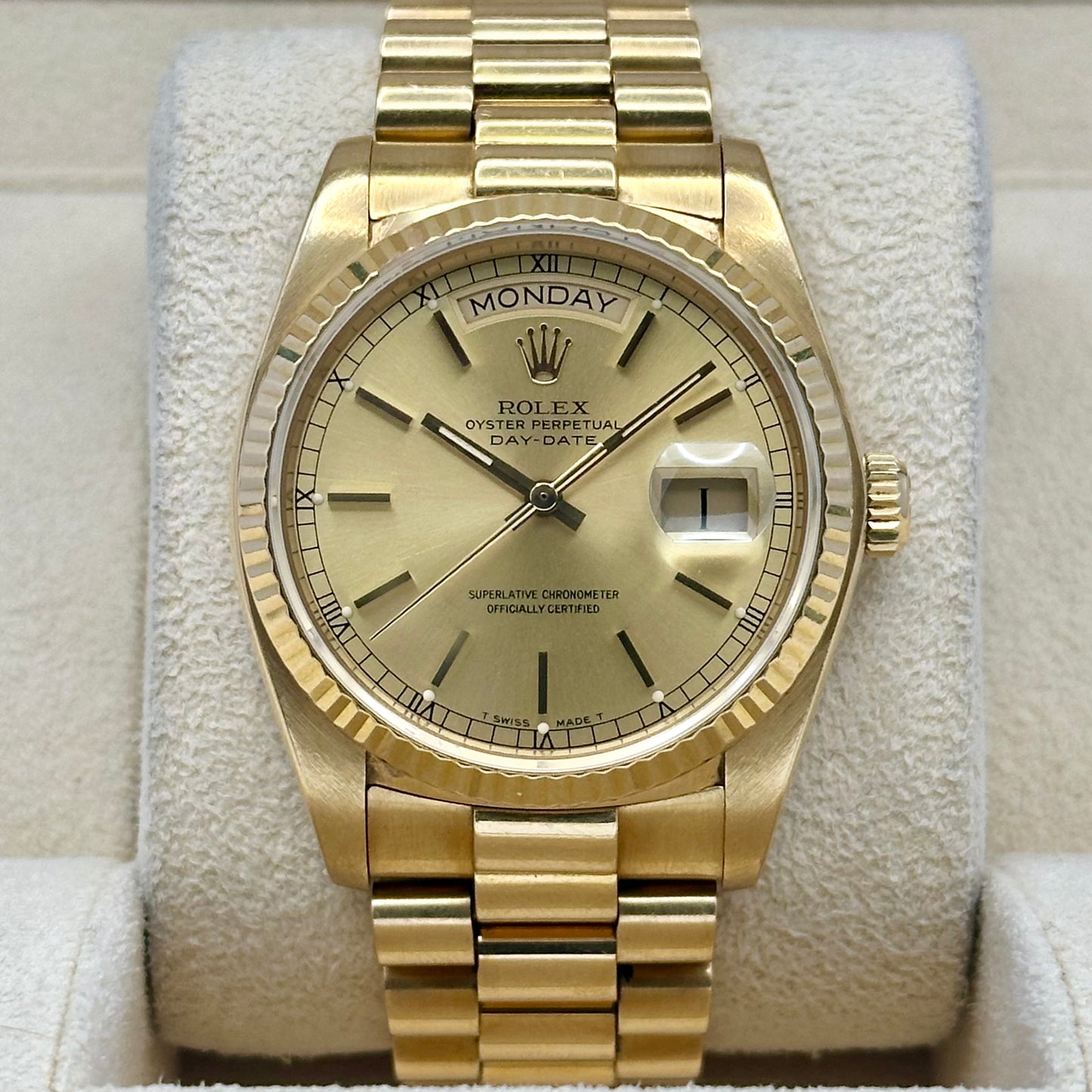 Day-Date 36 Champagne Dial 18K Yellow Gold Ref 18038 1983