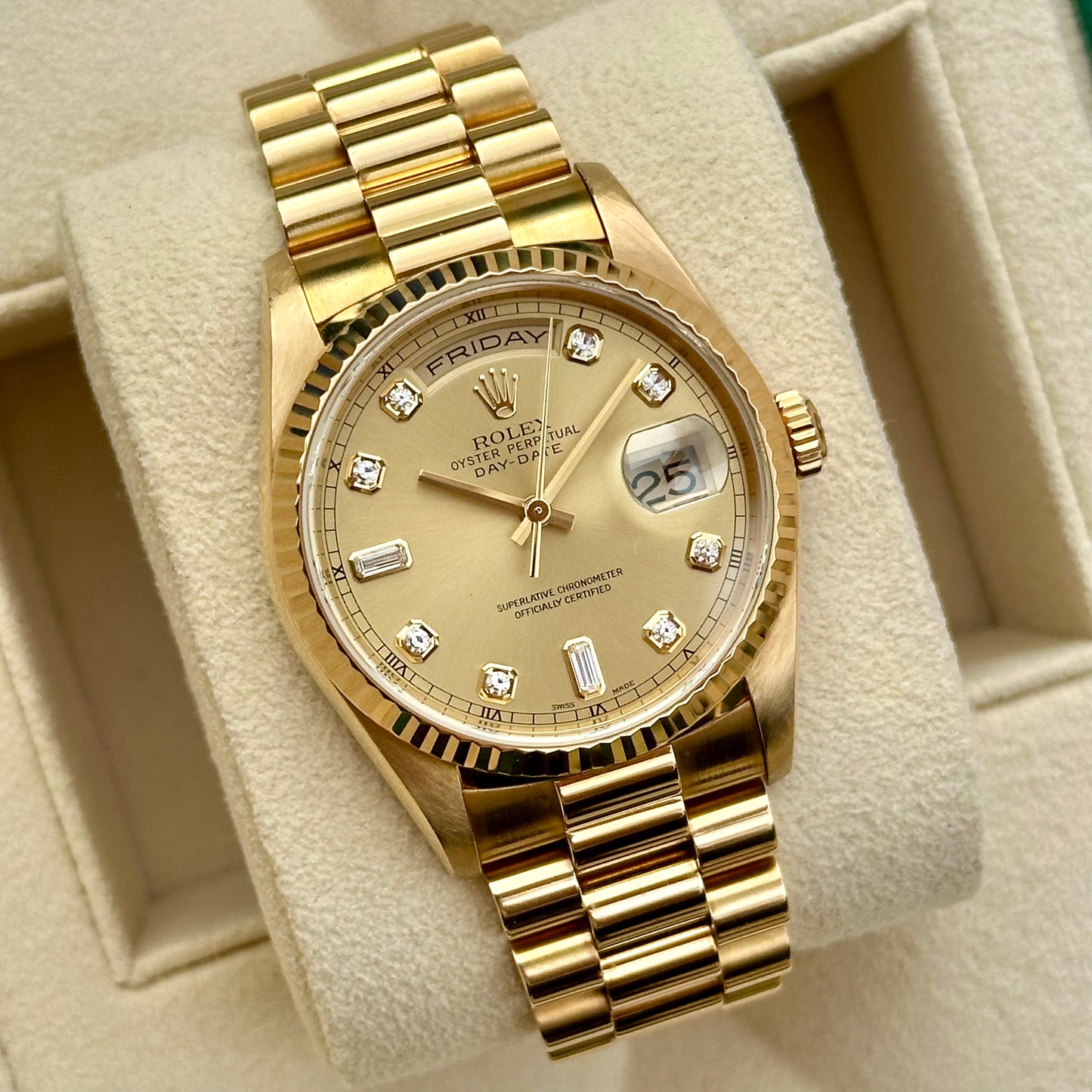 Day-Date 36 Champagne Diamond Dial Ref 18238 2000