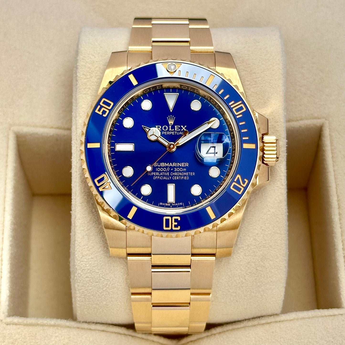 Submariner Bluesy 18K Yellow Gold Ref 116618LB 2019