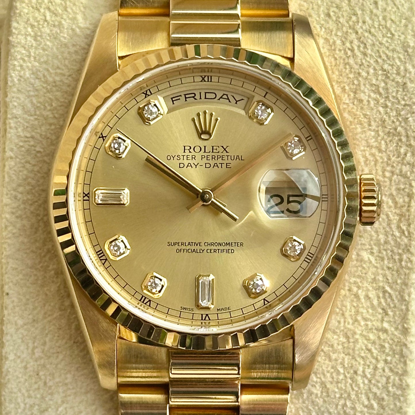 Day-Date 36 Champagne Diamond Dial Ref 18238 2000