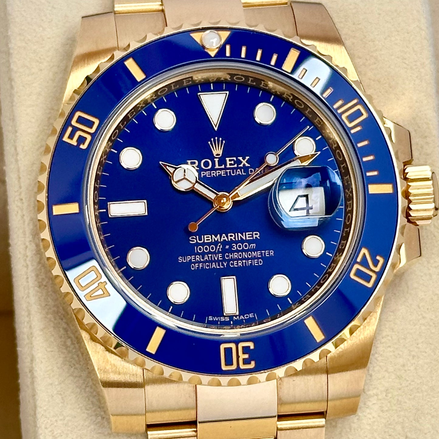 Submariner Bluesy 18K Yellow Gold Ref 116618LB 2019