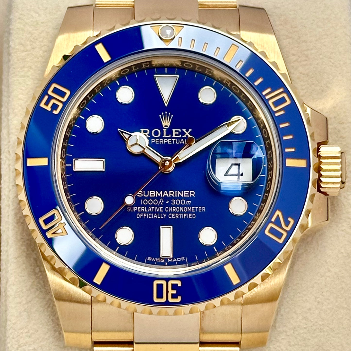 Submariner Bluesy 18K Yellow Gold Ref 116618LB 2019