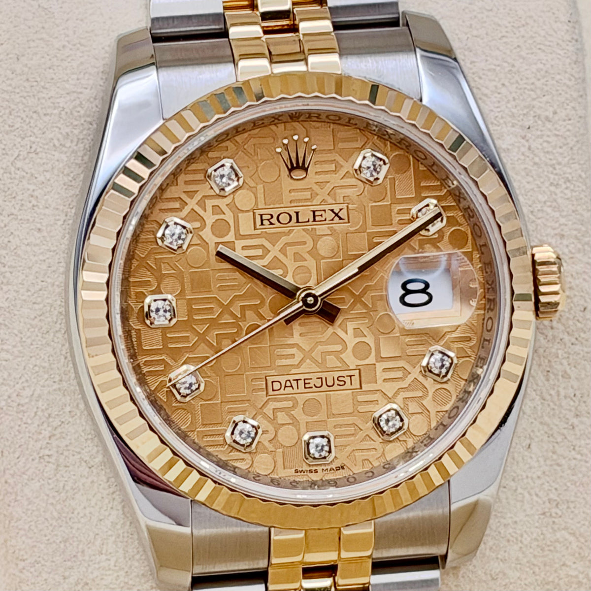 Datejust 36 Champagne Anniversary Diamond Super Jubilee 18K Yellow Gold Ref 116233G
