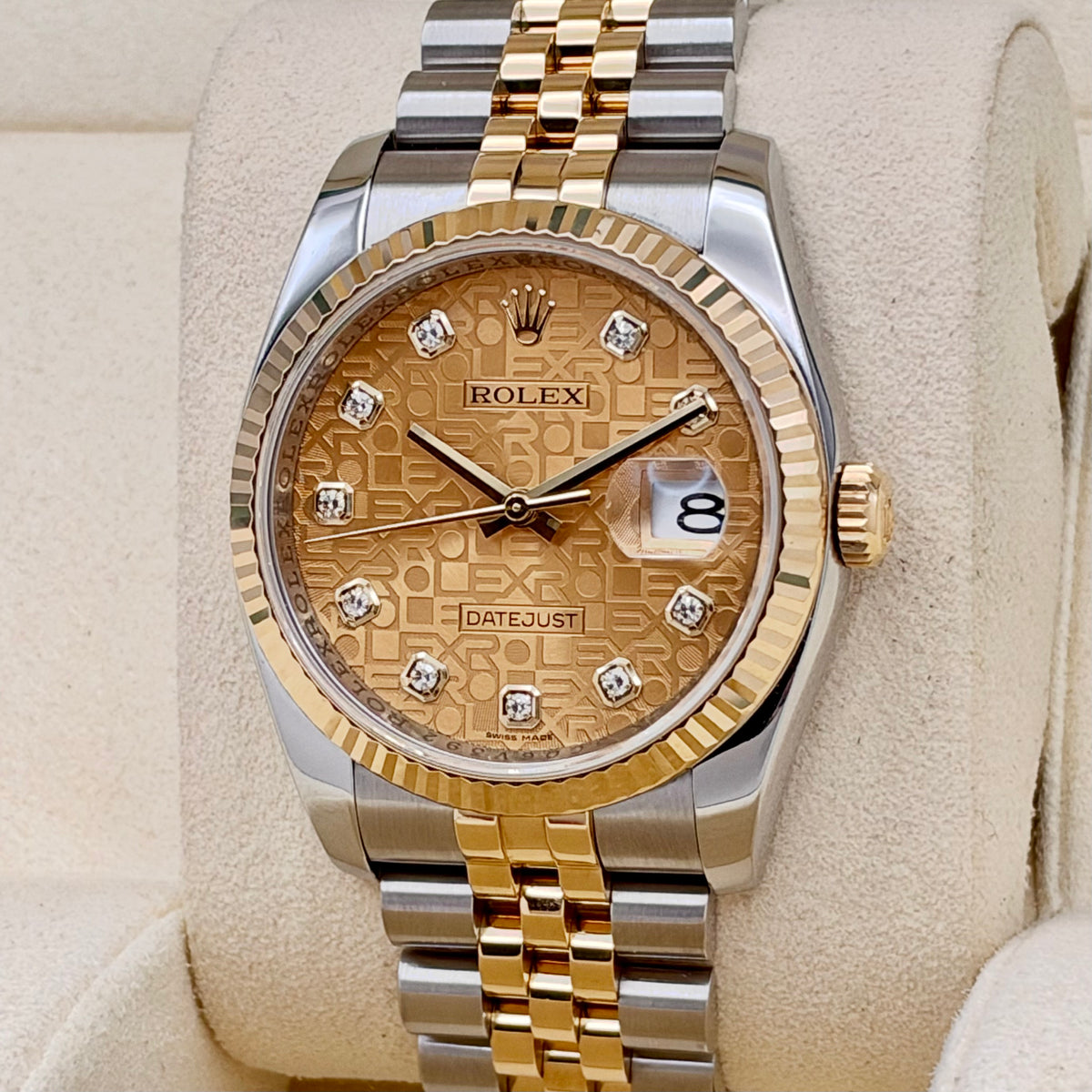 Datejust 36 Champagne Anniversary Diamond Super Jubilee 18K Yellow Gold Ref 116233G