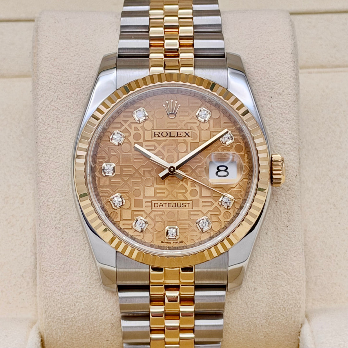 Datejust 36 Champagne Anniversary Diamond Super Jubilee 18K Yellow Gold Ref 116233G